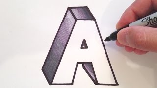 How to Draw the Letter A in 3D [upl. by Ynneb]