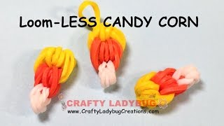 Rainbow LoomLESS EASY CANDY CORN CHARM HALLOWEEN Series Tutorials by Crafty LadybugHow to [upl. by Coral]