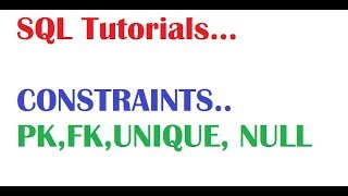 SQL Tutorial Constraints with examples [upl. by Heilman]