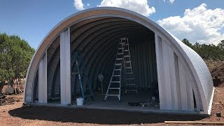 Quonset Hut End Walls Insulation and Framing [upl. by Berrie851]