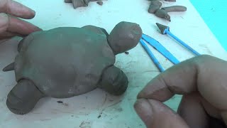 Super Easy Clay Tutorial  How to make a turtle out of clay DIY [upl. by Orapma]