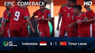 FULL HIGHLIGHTS INDONESIA U16 vs TIMOR LESTE U16  AFC U16 CHAMPIOSHIP [upl. by Enelyaj]