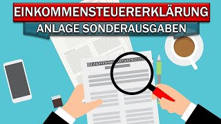 Steuererklärung 2020 Anlage Sonderausgaben [upl. by Gibson]