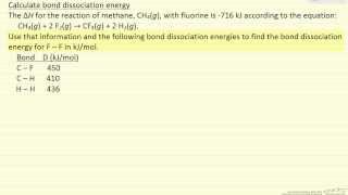 Bond Dissociation Energy Example Example [upl. by Male656]