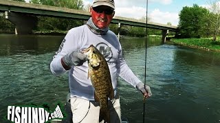 Spring Smallmouth Fishing on the White River Indiana With Terry McWilliams [upl. by Nosnek]