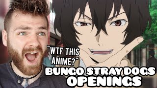 First Time Reacting to quotBUNGO STRAY DOGS Openings 13quot  Non Anime Fan [upl. by Imrots]