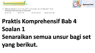 Praktis komprehensif Bab 4 No 1  Tingkatan 4 Bab 4 Operasi Set  KSSM Matematik Tingkatan 4 [upl. by Calvin]