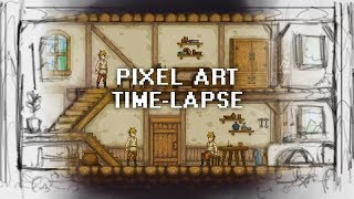 Pixel Art House Time Lapse [upl. by Varipapa]