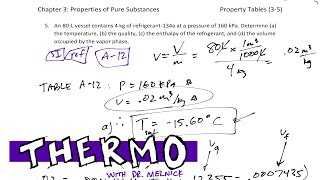 Thermodynamics  35 Pure substances  saturated liquid vapor mixture example 2 [upl. by Ikkiv]