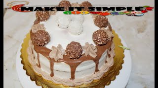 Ferrero Rocher cake recipe  Eggless Ferrero Rocher chocolate cake recipe [upl. by Llenyaj547]