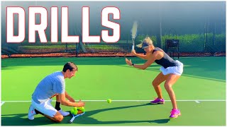 High Intensity Tennis Drills  Improve Your Footwork and Racquet Head Speed [upl. by Yadrahc]