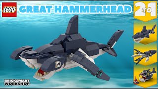 Great Hammerhead Shark MOC LEGO 31088 2 to 1 Alternate Digital Build [upl. by Chessa526]