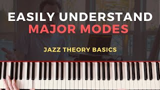 MAJOR MODES EASY TUTORIAL Ionian Dorian Phrygian Lydian Mixolydian MODAL JAZZ PIANO [upl. by Marylou]