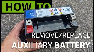 HOW TO Remove amp Replace Mercedes Auxiliary Battery [upl. by Mairem699]