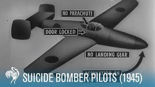 Suicide Bomber Pilots WWII Footage 1945  British Pathé [upl. by Aneeuq]