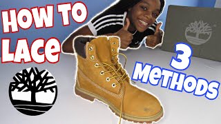 How To Lace Your Timberlands  3 Methods [upl. by Shepherd]