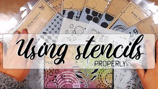 How to use stencils properly 🦋 Mixed media techniques [upl. by Audley]