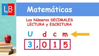 Los Números DECIMALES LECTURA y ESCRITURA ✔👩‍🏫 PRIMARIA [upl. by Germana]