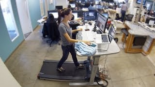 We Tried A Treadmill Desk Because Sitting At Work Is Killing Us [upl. by Raycher90]