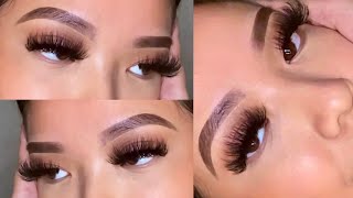 Mega Volume Lash Extensions at home  Only 18mm used ♡ [upl. by Lraep]