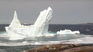 Gigantic iceberg in Greenland collapsing in Disko Bay [upl. by Ecinuahs891]