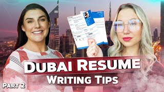 Part 2 Dubai Resume Writing Tips Jobs in UAE [upl. by Lazes]