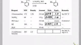 Reagent Table Calculations for Organic Chemistry Lab [upl. by Yeliak]