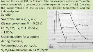 Numerical on a single stage double acting reciprocating air compressor [upl. by Vitia488]