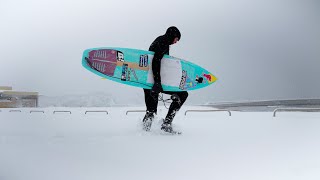 SURFING IN A FREEZING SNOWSTORM [upl. by Reube956]