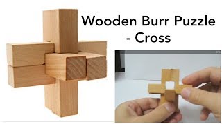 Burr Puzzle 3D Wooden Cross  Solution [upl. by Lord]