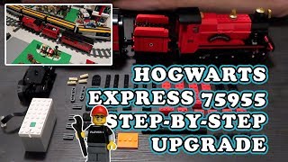 How To Motorize the 2019 LEGO Hogwarts Express Train 75955 tutorial [upl. by Alesram]