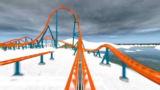 Ice Breaker Roller Coaster POV SeaWorld Orlando [upl. by Louie851]