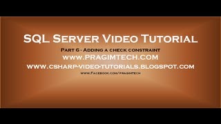 Adding a check constraint  Part 6 [upl. by Atiuqel]