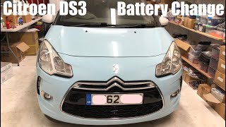 Citroen DS3 Battery Removal Replacement Disconnect How To Remove and Change DIY [upl. by Tyrone413]