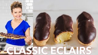 How To Make Classic Eclairs Recipe  Chocolate Ganache [upl. by Nnayt303]