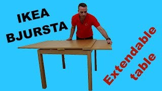 Ikea BJURSTA Extendable table assembly instructions [upl. by Gran896]