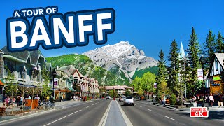 BANFF CANADA  Walking tour of the town of Banff in the Rocky Mountains [upl. by Elleirad]