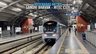 Hyderabad Metro in 4K  Gandhi Bhavan to Hitec City [upl. by Blumenfeld734]