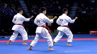 Karate Male Team Kata Final  Japan vs Italy  WKF World Championships Belgrade 2010 12 [upl. by Joshua129]