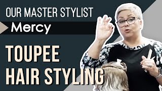 How to Cut amp Style Hair System French Lace Toupee  Superhairpieces [upl. by Etram]