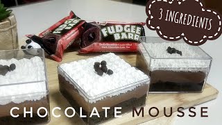 3 Ingredient Chocolate Mousse  Fudgee Bar Cake  No Bake Easy Recipe [upl. by Makell]