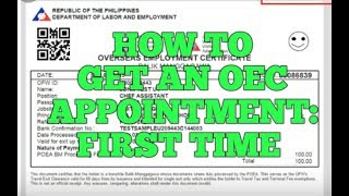 HOW TO GET AN OEC APPOINTMENT FIRST TIME [upl. by Attiuqram]