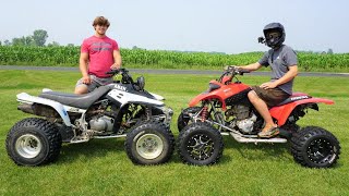 Yamaha Warrior 350 vs Honda 400ex The Race Of The Trail Quads [upl. by Etnod153]