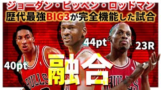 【9596NBA】ジョーダン44点・ピッペン40点・ロッドマン23R（BIG3の融合） [upl. by Karlotta]