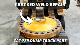 Repair a CRACKED Caterpillar 789 Dump Truck Suspension Part  Machining amp Welding [upl. by Noyrb]