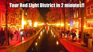 Tour Amsterdams Red Light District in 2 Minutes [upl. by Sgninnej]