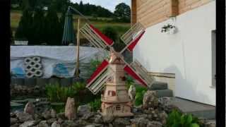 Windmühle am Gartenteich  DIY WindmillWatermill own construction [upl. by Navanod707]