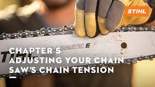 Chapter 5 Adjusting Your Chain Saw’s Chain Tension  STIHL Tutorial [upl. by Marthena]