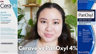 PanOxyl vs Cerave Benzoyl Peroxide 4 Cleanser [upl. by Rockie]