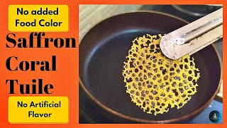 Kesar Coral Tuile How To Make Saffron Coral Tuile Recipe Simple Dessert Garnish [upl. by Reteip]